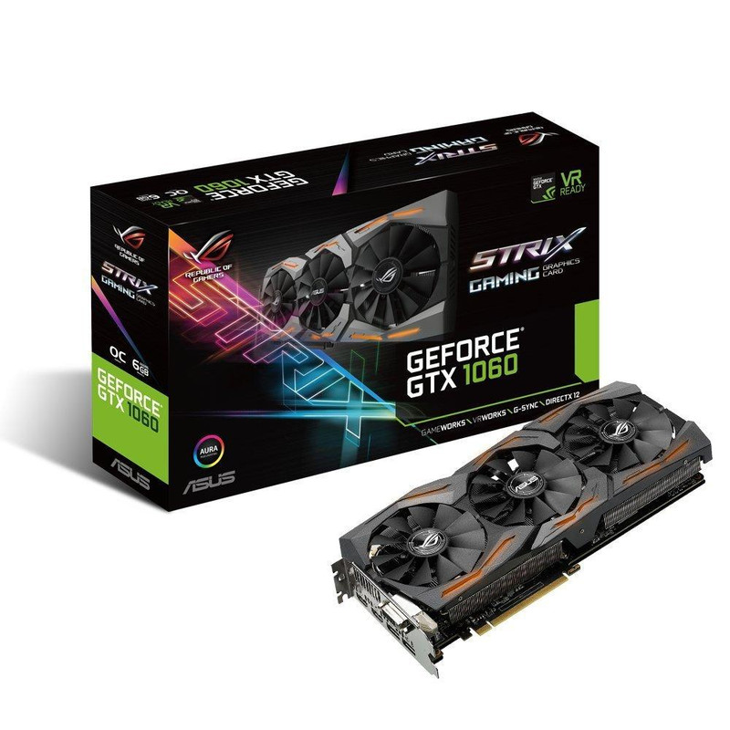 Asus ROG Strix GeForce GTX 1060 6GB GDDR5 PCI-E Gen 3x4 Graphics Card - كرت الشاشة